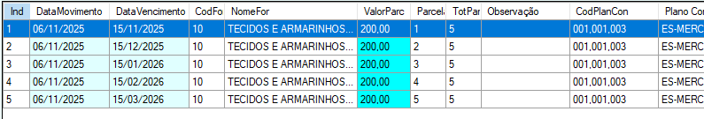 info titulos gerados